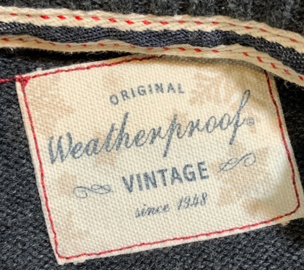 Weatherproof Vintage Gray HalfZip Fair Isle Pullover Sweater XL Twee Granola Boy